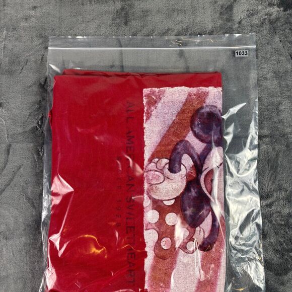 Vintage Disney Store Minnie Mouse T-Shirt Red Distressed 90s All American XL - Picture 14 of 14